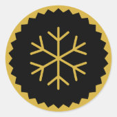Trendy Stylish Design Snowflake  Ronde Sticker (Voorkant)