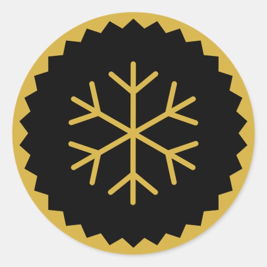 Trendy Stylish Design Snowflake Ronde Sticker (Voorkant)