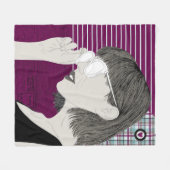 Trendy Stylish Girl Chic Paarse Collage Love Heart Fleece Deken (Voorkant (Horizontaal))