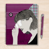 Trendy Stylish Girl Chic Paarse Collage Love Heart Notitieboek