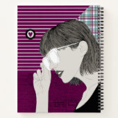 Trendy Stylish Girl Chic Paarse Collage Love Heart Notitieboek (Achterkant)