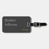 Trendy Stylish Gray Classical Minimalist Plain Bagagelabel (Voorkant horizontaal)