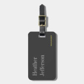 Trendy Stylish Gray Classical Minimalist Plain Bagagelabel (Voorkant verticaal)