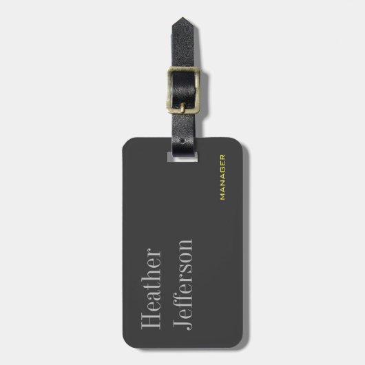 Trendy Stylish Gray Classical Minimalist Plain Bagagelabel (Voorkant verticaal)