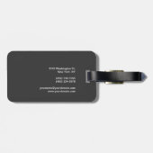 Trendy Stylish Gray Classical Minimalist Plain Bagagelabel (Achterkant horizontaal)