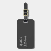 Trendy Stylish Gray Minimalist Plain Classical Bagagelabel (Voorkant verticaal)