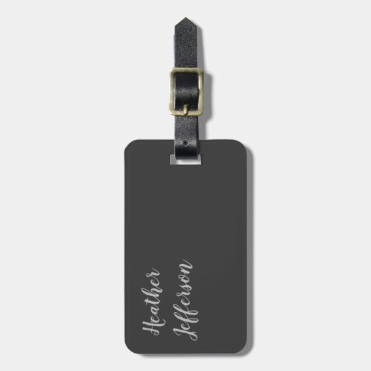 Trendy Stylish Gray Minimalist Plain Classical Bagagelabel (Voorkant verticaal)