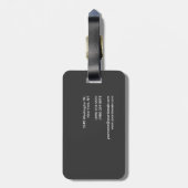 Trendy Stylish Gray Minimalist Plain Classical Bagagelabel (Achterkant verticaal)