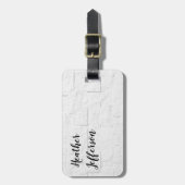 Trendy Stylish Gray Minimalist Plain Walll Bricks Bagagelabel (Voorkant verticaal)