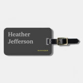 Trendy Stylish Gray Modern Minimalist Plain Bagagelabel (Voorkant horizontaal)