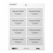 Trendy Stylish Gray Plain Elegant Modern Etiket (Full Sheet)