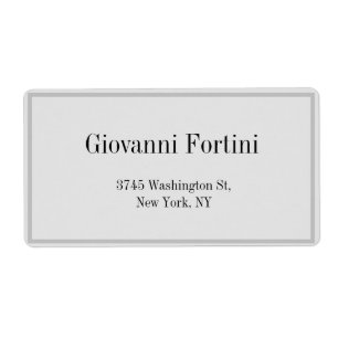 Trendy Stylish Gray Plain Elegant Modern Minimal Etiket