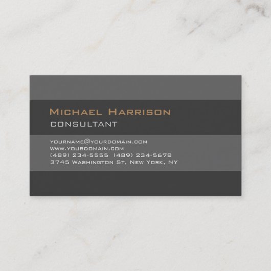Trendy Stylish Gray Professional Consultant Visitekaartje (Voorkant)