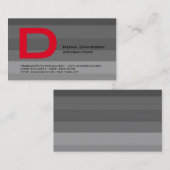 Trendy Stylish Gray Red Monogram Professional Visitekaartje (Voorkant / Achterkant)