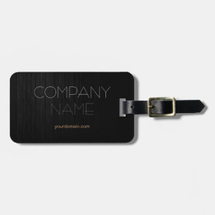 Trendy Stylish Gray Wood Company Name Bagagelabel