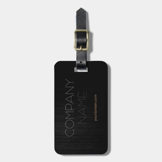 Trendy Stylish Gray Wood Company Name Bagagelabel (Voorkant verticaal)