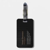 Trendy Stylish Gray Wood Company Name Bagagelabel (Achterkant verticaal)