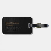 Trendy Stylish Gray Wood Company Name Bagagelabel (Achterkant horizontaal)