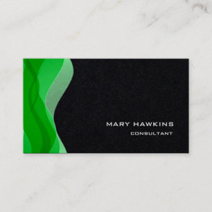 Trendy Stylish Green Black Modern Elegant Plain Visitekaartje