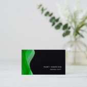 Trendy Stylish Green Black Modern Elegant Plain Visitekaartje (Staand voorkant)