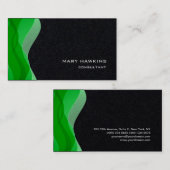 Trendy Stylish Green Black Modern Elegant Plain Visitekaartje (Voorkant / Achterkant)