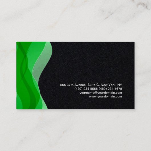Trendy Stylish Green Black Modern Elegant Plain Visitekaartje (Achterkant)