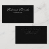 Trendy Stylish Grey Black Manager Visitekaartje (Voorkant / Achterkant)
