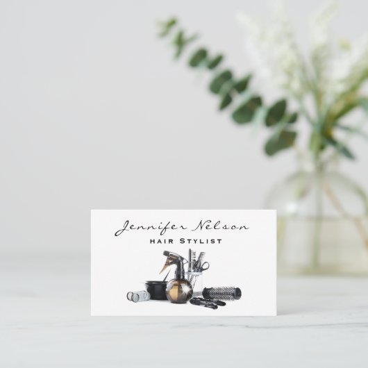 Trendy Stylish Hair stylist Salon Tools Beauty Visitekaartje (Staand voorkant)