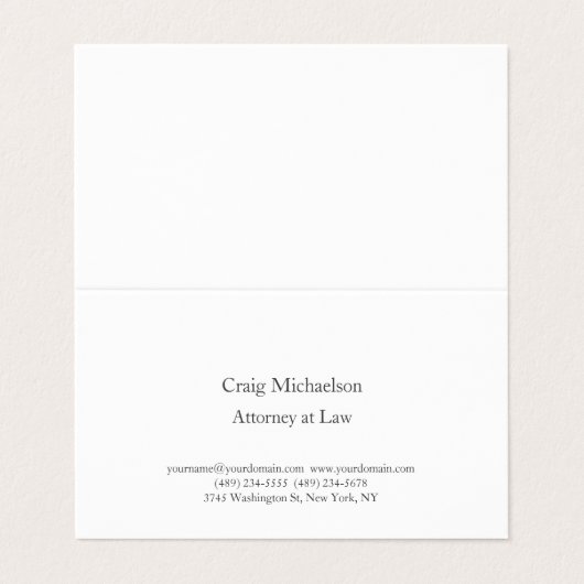Trendy Stylish Minimalist Plain Simple Visitekaartje (Buitenkant ongevouwen)