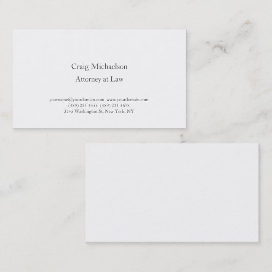 Trendy Stylish Minimalist Plain Simple Visitekaartje (Voorkant / Achterkant)