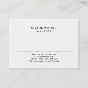 Trendy Stylish Minimalist White Professional Visitekaartje