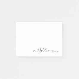 Trendy Stylish Modern Girly Script Black Post-it® Notes