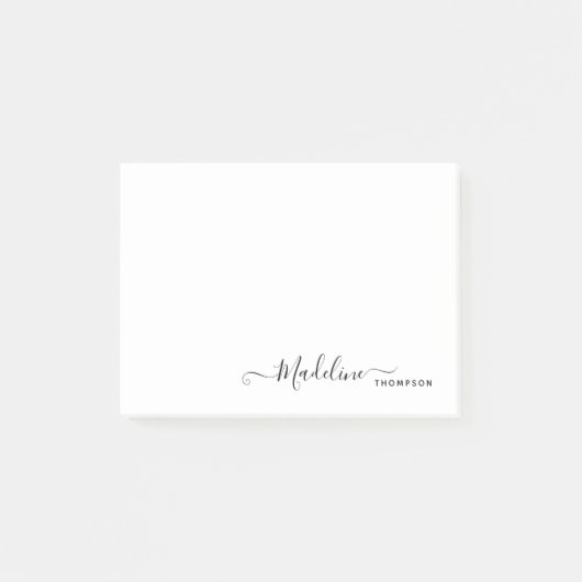 Trendy Stylish Modern Girly Script Black Post-it® Notes (Voorkant)