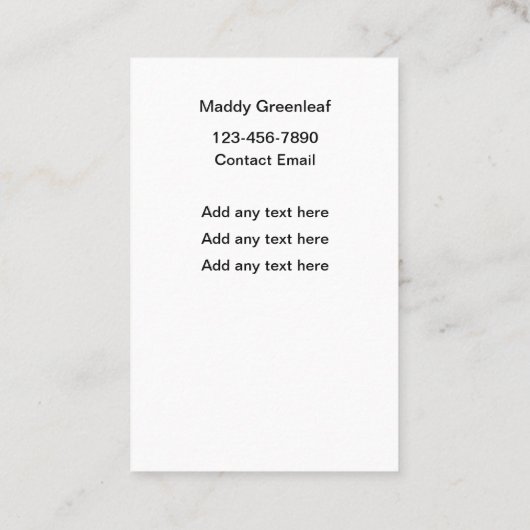 Trendy Stylish Modern Ladies Monogram Visitekaartje (Achterkant)