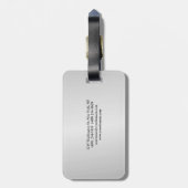 Trendy Stylish Modern Minimalist Silver Grey Bagagelabel (Achterkant verticaal)