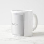 Trendy Stylish Modern Minimalist Silver Grey Grote Koffiekop (Voorkant rechts)