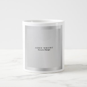 Trendy Stylish Modern Minimalist Silver Grey Grote Koffiekop