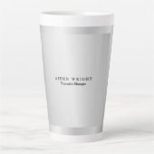 Trendy Stylish Modern Minimalist Silver Grey Latte Mok (Voorkant)