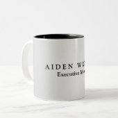 Trendy Stylish Modern Minimalist Silver Grey Tweekleurige Koffiemok (Voorkant links)