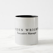 Trendy Stylish Modern Minimalist Silver Grey Tweekleurige Koffiemok (Center)