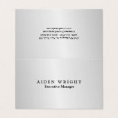 Trendy Stylish Modern Minimalist Silver Grey Visitekaartje (Buitenkant ongevouwen)