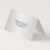 Trendy Stylish Modern Minimalist Silver Grey Visitekaartje (Achterkant)
