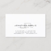 Trendy Stylish Monogram Modern Simple Chic Plain Visitekaartje (Achterkant)