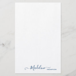 Trendy Stylish Navy Blue Script Typografie Briefpapier