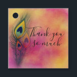 Trendy Stylish Peacock Feathers Bedankt Bedankjes Labels<br><div class="desc">Een elegant artistiek kunstontwerp met drie paukveren op een pastelachtergrond. U kunt het ontwerp van het product personaliseren door de tekst in het verstrekte gebied te wijzigen. U kunt lettertypestijl,  tekengrootte en kleur wijzigen met de knop Aanpassen.</div>