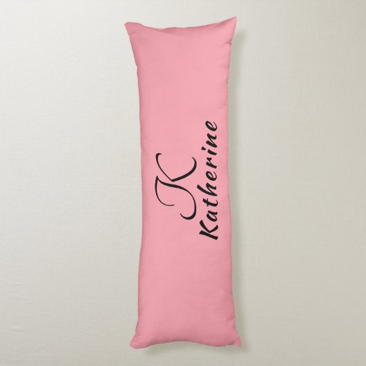 Trendy Stylish Pink Black Girly Personalized Body Lichaamskussen (Achterkant (Verticaal))