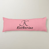 Trendy Stylish Pink Black Girly Personalized Body Lichaamskussen (Voorkant)