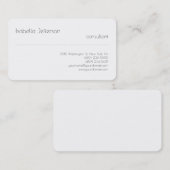 Trendy Stylish Plain Creative Modern White Visitekaartje (Voorkant / Achterkant)