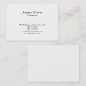 Trendy Stylish Professional Plain Black White Visitekaartje (Voorkant / Achterkant)