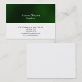 Trendy Stylish Professional Plain Green White Visitekaartje (Voorkant / Achterkant)